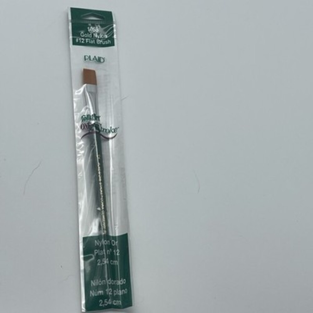 Plaid Folkart One Stroke #1058 #12 Gold nylon flat mini scrubby brush